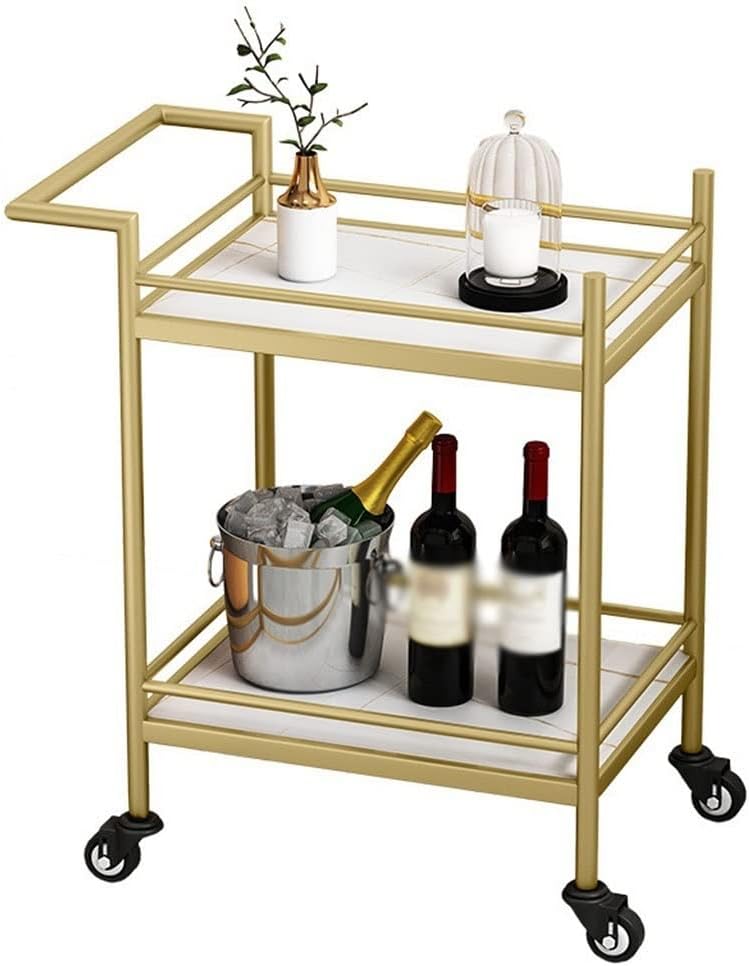 Scandinavian Mobile Food Cart Hotel Commercial Wine and Tea Home Restaurant Iron Trolley