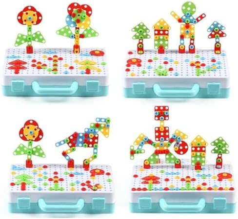 Giffy/Oyuncak 3D Yaratıcı 340 Parça Tamir Seti Pilli Matkaplı Sök Tak Çantalı Eğitici Tamir Setim - Görsel 4