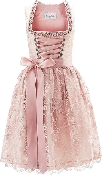 Dirndlspatz Midi Dirndl Damen Rose aus Exklusiver Kollektion inkl....