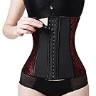 Womens Waist Trainer Corset Training Cincher Underbust Girdle for Weight Loss(M, Black+Red)
