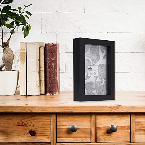 Lawrence Frames Moldura de caixa sombreada, 5 x 7, preta - 785057