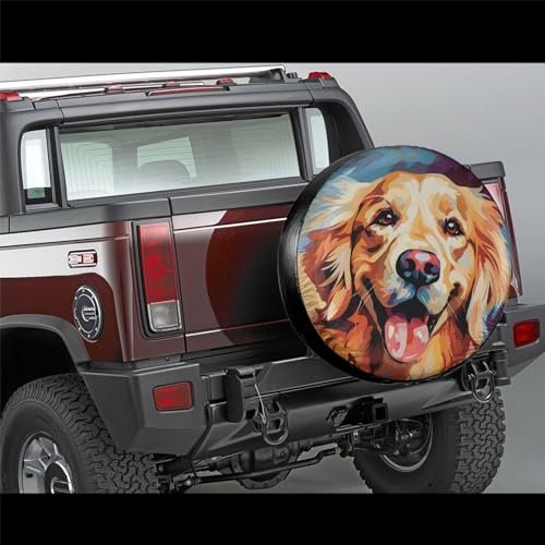 Image of Funny Dog Spare Tire Cover Wheel Protector Weatherproof Wheel Cover Universal Decorative Accessories for Camper RV SUV Travel Trailer 14 inch