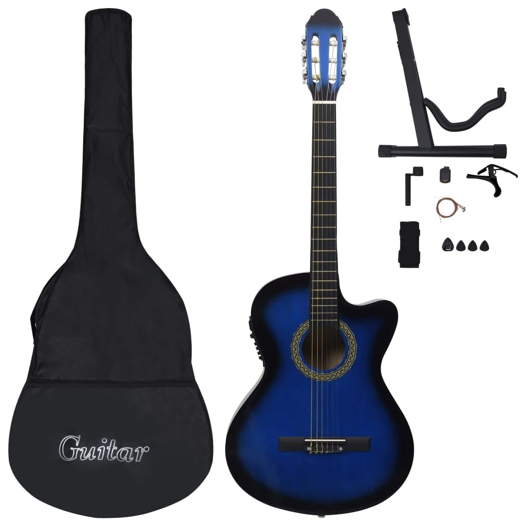 Set Chitarra Western 12 pz con Equalizzatore e 6 Corde Blu -70141
