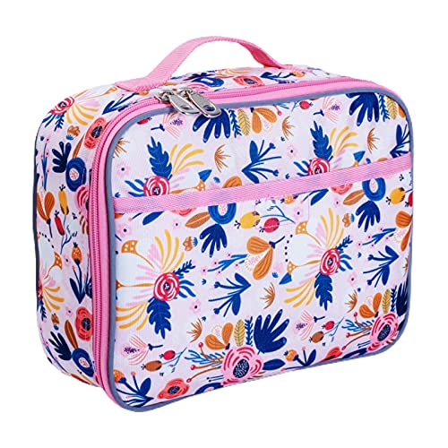 Fenrici Lunch Box For Kids, Girls, Teens, Women, Insulated Lunch Bag, Soft Sided Compartments, Spacious, Bpa Free, Food Safe, 10.8In X 8.5In X 2.8In (Pink, Floral) #TOP23