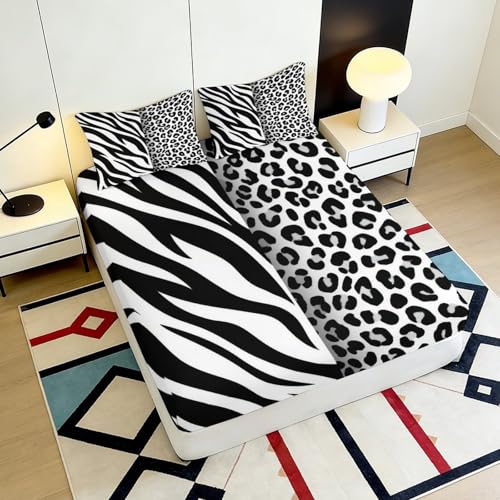 Drap-Housse imprimé 3D zèbre léopard de qualité supérieure 200x200 cm