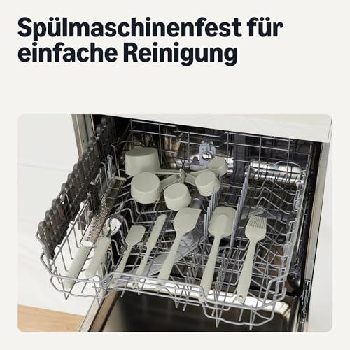 Foto von Amazon Basics Zerkleinerer und Reibe, Softgrip-Griff, Spülmaschinenfest, Leinengrau