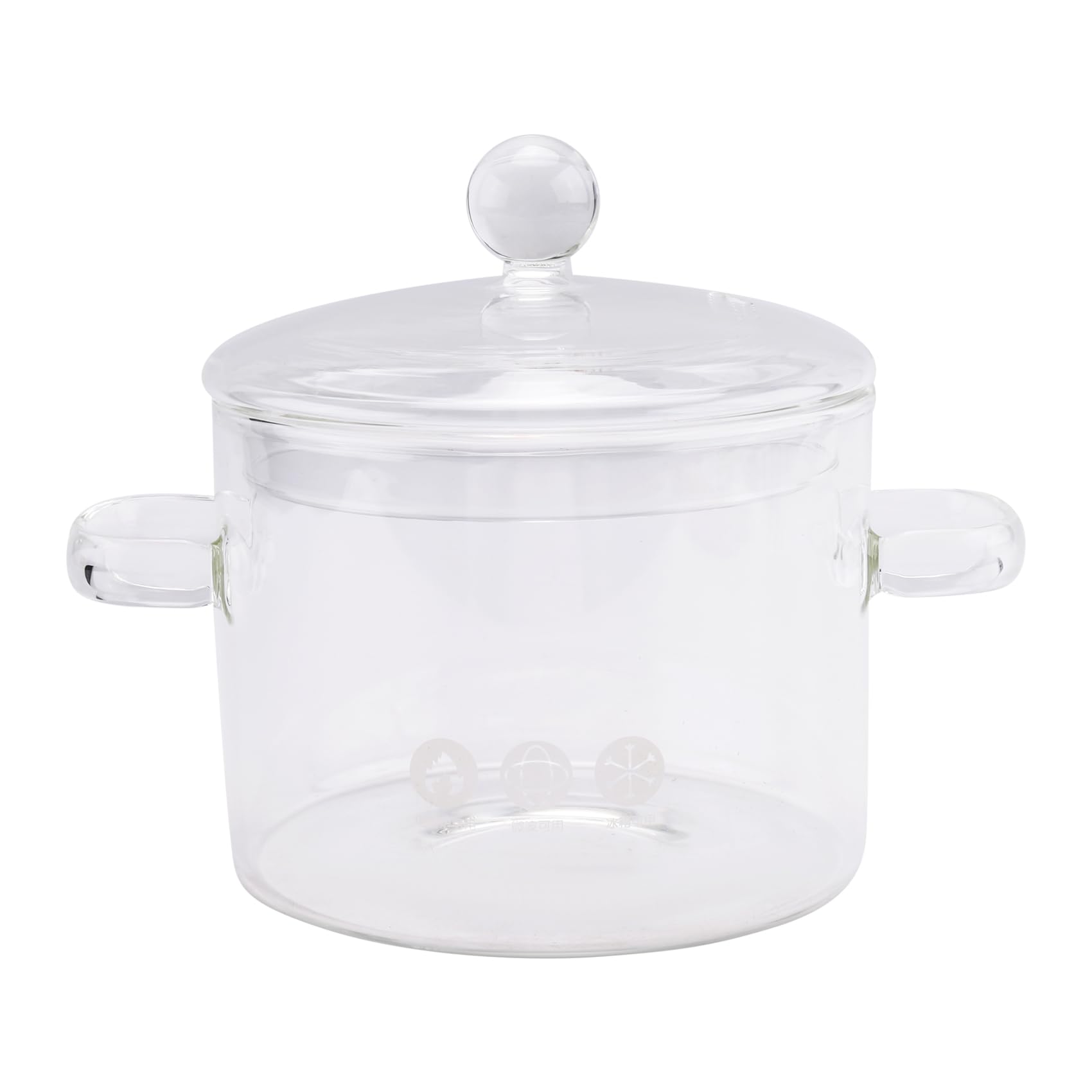Casserole en verre borosilicate 1400ml avec couvercle et poignée