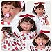 BABESIDE 3Pcs Reborn Baby Doll Clothes for 17-22 Inch Dolls,Strawberry Outfit Set with Magnetic Pacifier, Cute Baby Doll Accessories for Newborn Reborn Girl Dolls