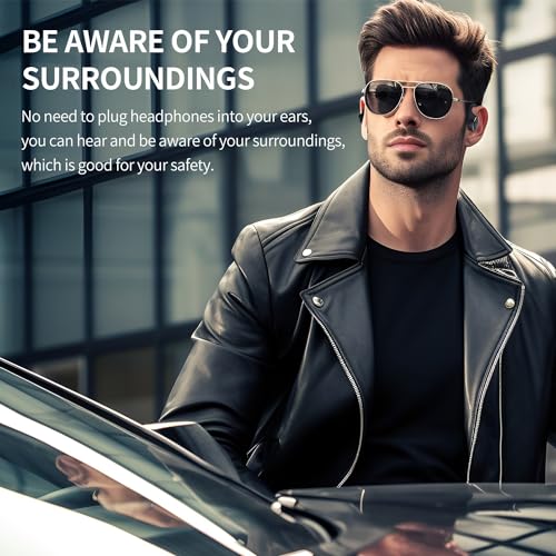 Holiper Kabellos Kopfhörer Offen Ohr, Bluetooth 5.3 Ohrhörer, Sportkopfhörer mit Bügel, 4 Mikrofon für HD-Anrufe, Air Conduction Open Ear Wireless Headphones für Musik Sport Laufen Fitness Training – Bild 6