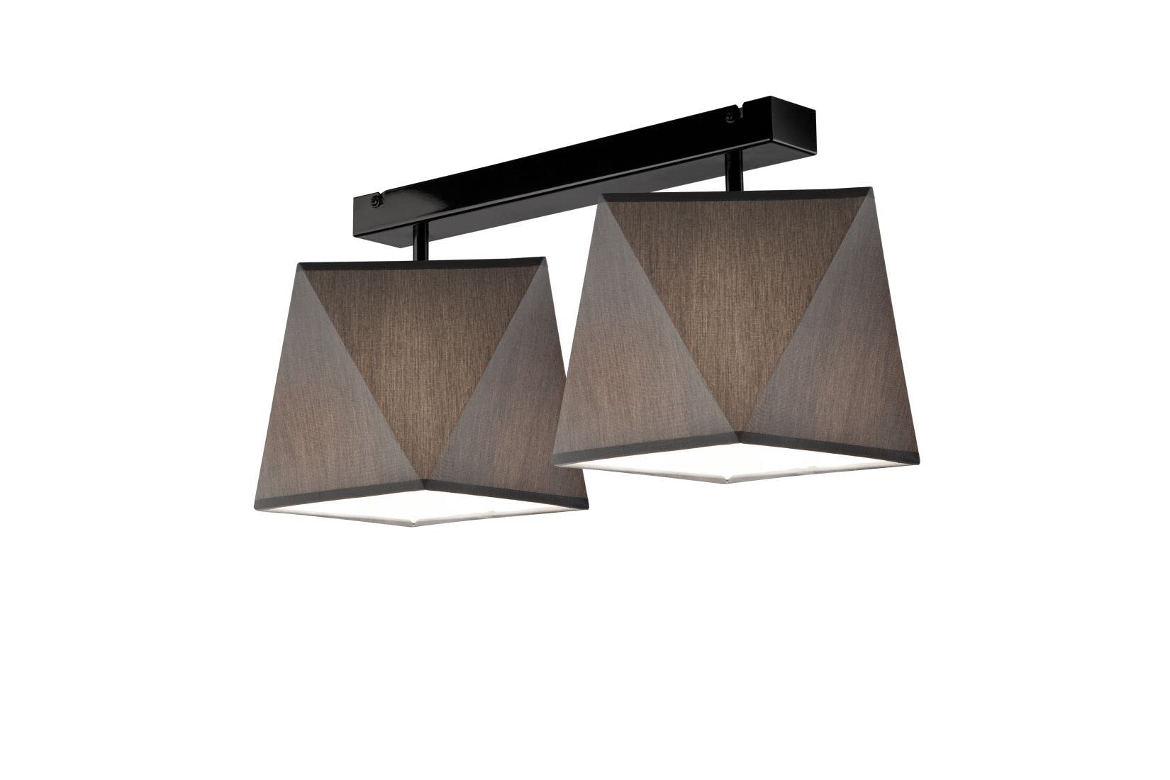 Licht-Erlebnisse Deckenlampe Textil Schirm Grau Modern stylisch JUSTINE Wohnzimmerlampe Schlafzimmer Lampe