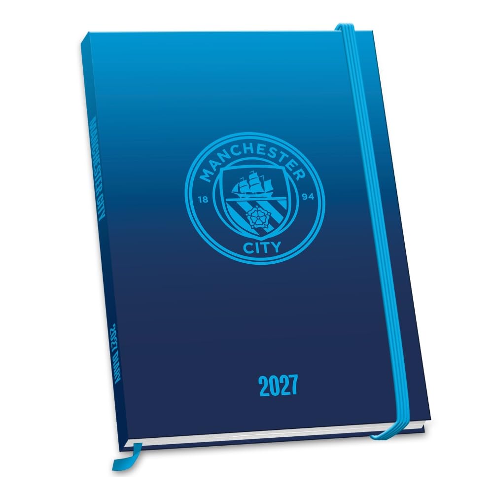 Manchester City FC 2027 A5 Diary Official Licensed Football Club Diary, Week-to-View Layout, A5 Format, Iconic Man City Club Colours, Daily Planner for City Fans