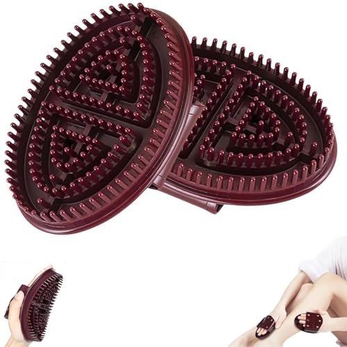 Brosse de Massage Méridien Professionnelle en Silicone Souple pour Salon de Beauté, 2 Pièces à Cinq Éléments pour Améliorer la Circulation des Jambes et Relaxation Corporelle Complète (Marron)