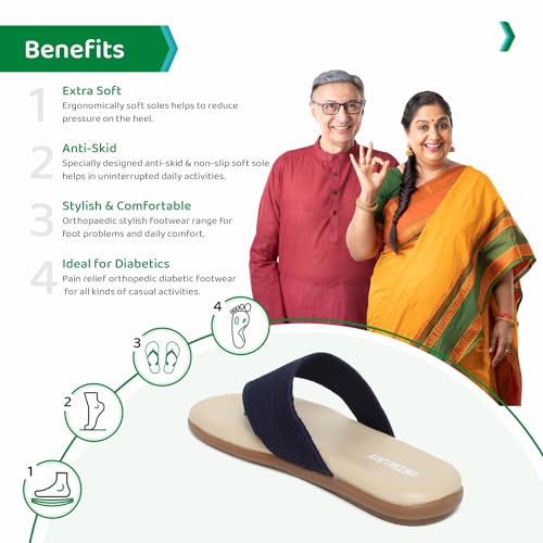 Image of ORTHO JOY Fancy doctor slippers | Comfortable flat sandals for women stylish