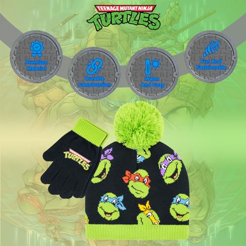 Teenage Mutant Ninja Turtles Boys Winter Hat and Glove Set - Ages 4-12 TMNT Hat and Gloves3