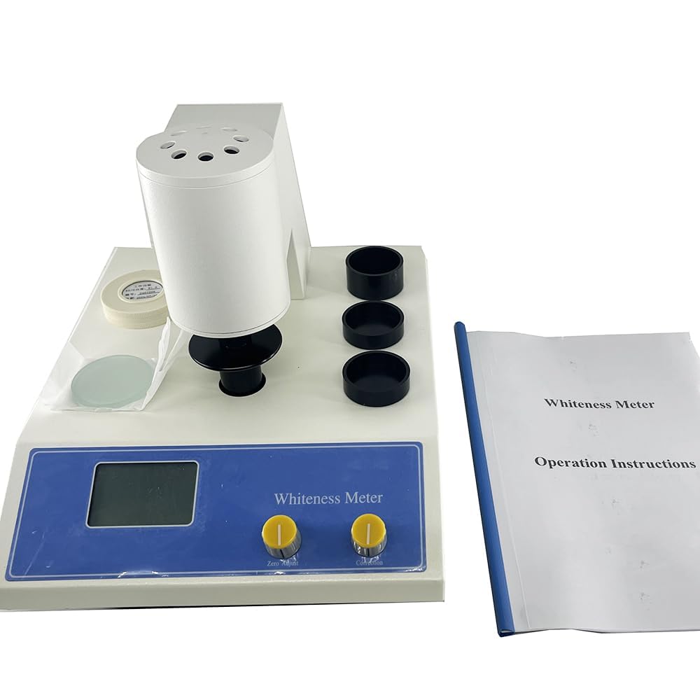 VTSYIQI Whiteness Meter Tester Digital Leucometer Benchtop Whiteness Tester with R457 Blue Light Whiteness Range 0~199 Illumination Condition 45/0 Accuracy ±0.1 JJG512-2021 Standard USB Interface