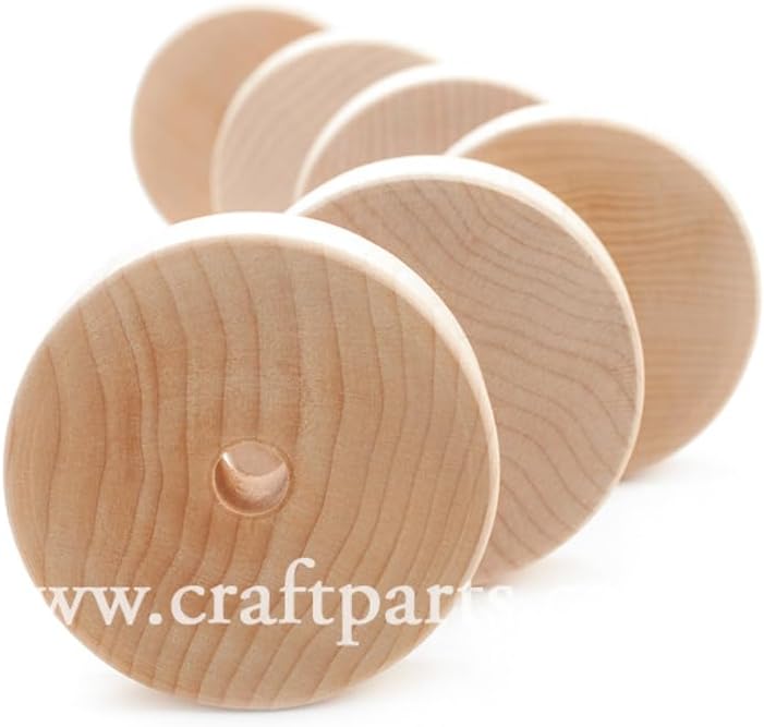 40 Pcs, 2-1/2" X 3/4" Flat Wood Toy Wheels Hole Size 3/8" for 3/8" Holes Recommend Using: Ap3000, Ap3030, Ap3500 Axle Pegs Or 3/8" Dowel