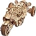 Ugears Three-Wheeler UGR-S - Wooden Motorcycle Model Kit - 3D Puzzles for Adults - Wooden Model Kits to Build - Unique DIY Wooden Puzzle Car Model Kit with Functional Steering & Spring Motor