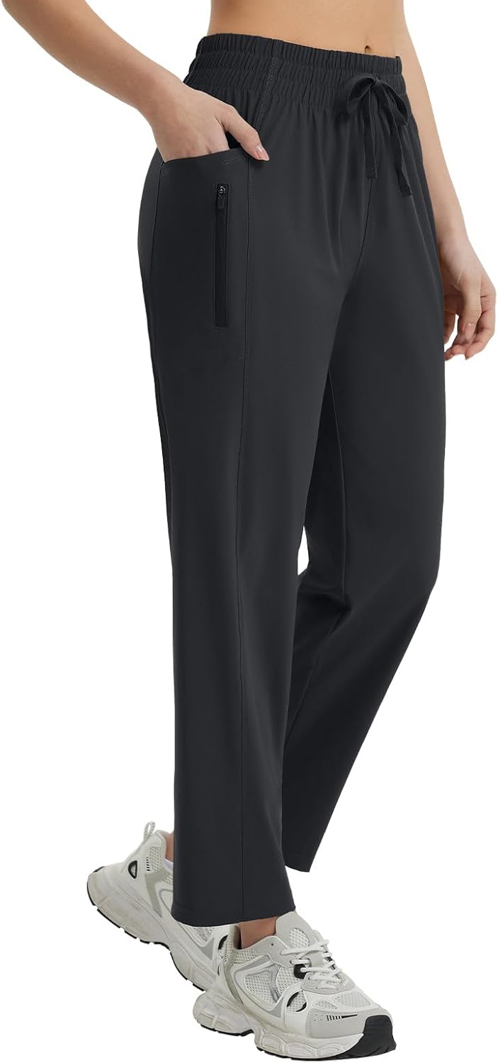 baleaf Women’s Athletic Running Pants Stretch Quick Dry Zipper Pocket High Waisted Sweatpants Hiking Walking UPF 50+
