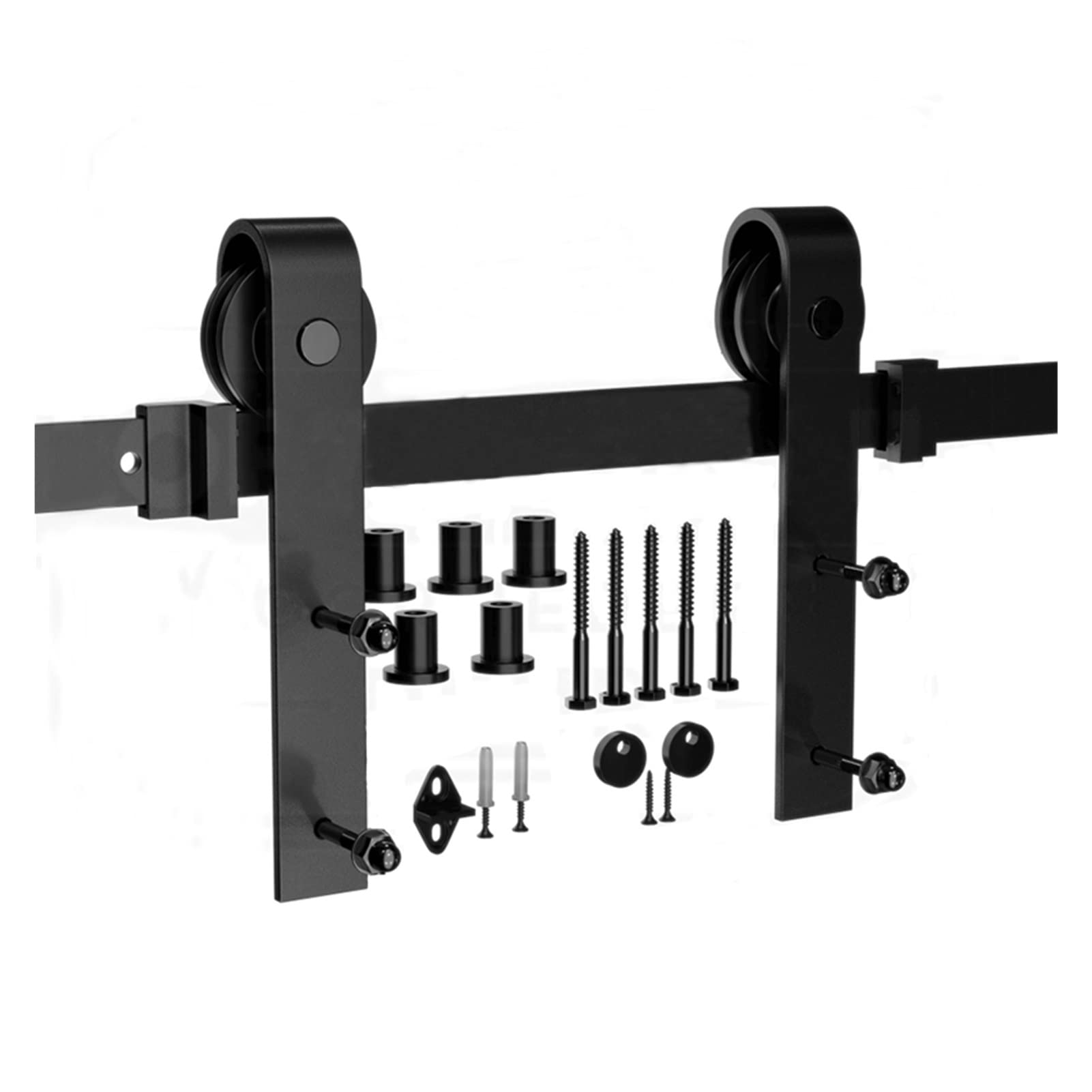 Sliding Door Hardware 200cm Vintage Industrial Sliding Barn Wood Door Interior Closet Door Kitchen Door Track Kit Track System Hardware(200cm Black)