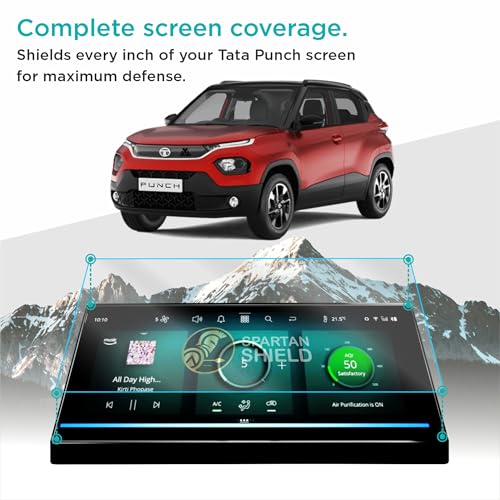 Image of SPARTAN SHIELD SCREEN GUARD For TATA PUNCH 2026 [2024 - Running] || 10.25 INCH INFOTAINMENT Protector || ADVENTURE, ADVENTURE(S), ADVENTURE+S, ACCOMPLISHED+, ACCOMPLISHED PLUS S [Not Tempered Glass]Anti Scratch | Water Resistant | HD Clear | High Touch Sensitivity | Digital Car Music Stereo Accessories [Not Tempered Glass]