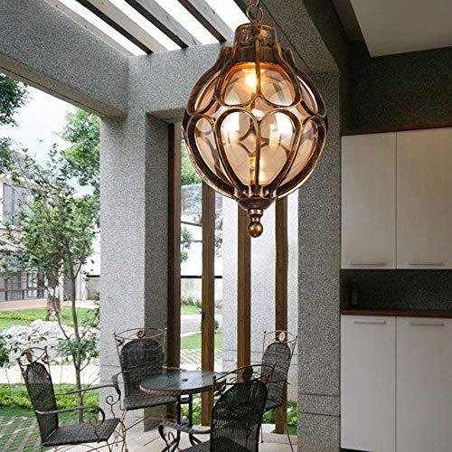 Lampe suspendue extérieure rétro de style européen pour jardin et balcon