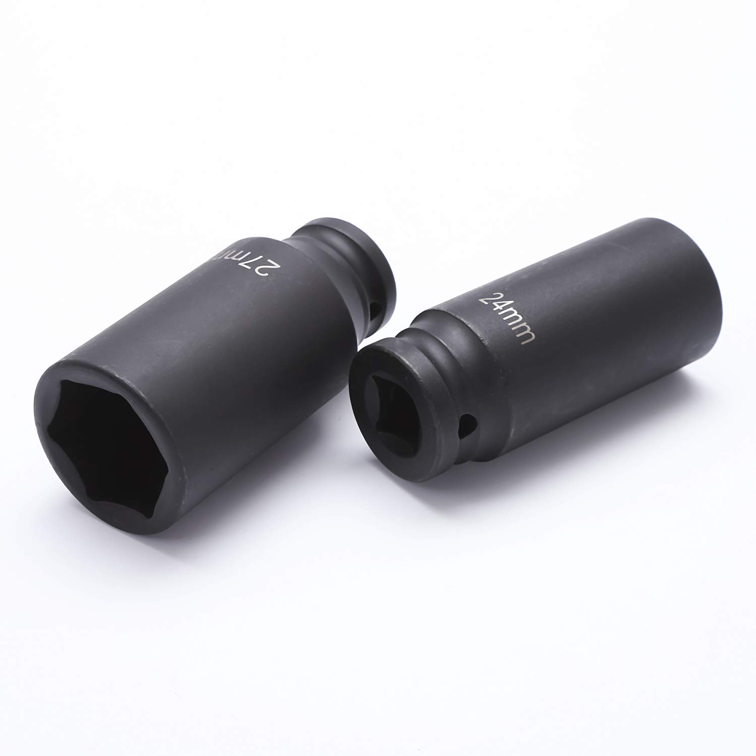 KATSU 1/2" llaves de Vaso Impacto 35 Piezas, Juego de Llaves de Vaso de Impacto Profundo, Llave Métrica Resistente de 8mm a 32mm, Herramienta de Reparación Motores Camiones Tractores 420445