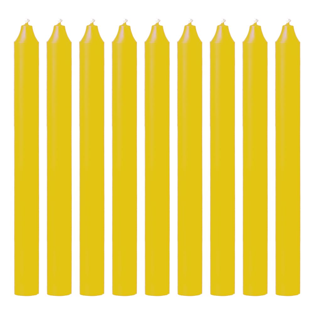 Tezraftaar Yellow Tezraftaar® 25 X Dinner Candles Paraffin Wax Tapered Candle Unscented Long Burning 190Mm For Christmas Parties Restaurants Dining