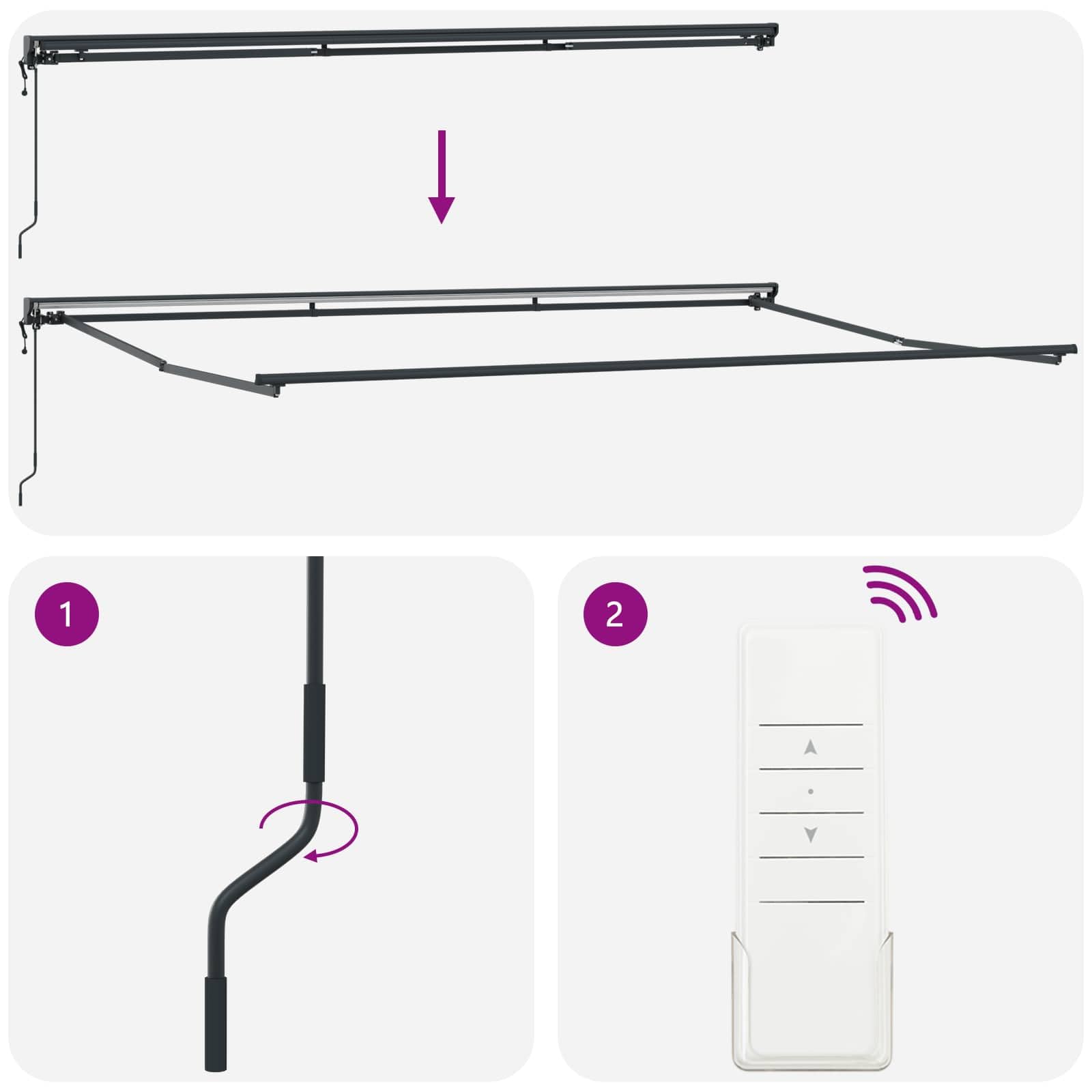 vidaXL Rama markizy Żółty i Szary 500 × 300 cm Poliester z powłoką PU
