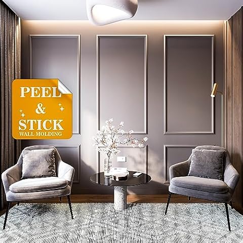Birdeco Peel and Stick Pre-Cut Wall molding kit Pieces, All Edges precut, Factory Primed Wall molding Pieces to Make 3 top 3 Bottom Frames P-5P Cover