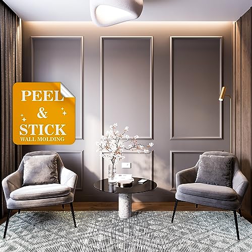 Birdeco Peel and Stick Wall Molding Kit - 3 Upper and 3 Bottom Frames | Easy Installation