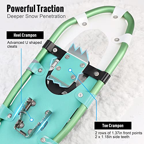 [New Upgrade] Ambio Lightweight Snowshoes For Men Women Youth Kids, Aluminum Alloy Terrain Snow Shoes With Leg Gaiters And Carrying Tote Bag (Kids, 14 Inch) #TOP3