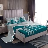 Erosebridal Football Bed Sheets Set - Full Size, Sports Fans Sheet Set for Kids Boys Girls, Team Sheets, Flat Fitted Sheet with 2 Pillow Shams