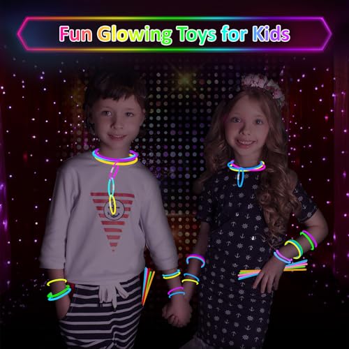 Kimimara Knicklichter Party-Set Kinder 100 Stück – 7 Farben Leuchtstäbe mit 100 Verbindern, Ideal für Festival, Halloween, Hochzeit, Weihnachten & Geburtstags Mitgebsel