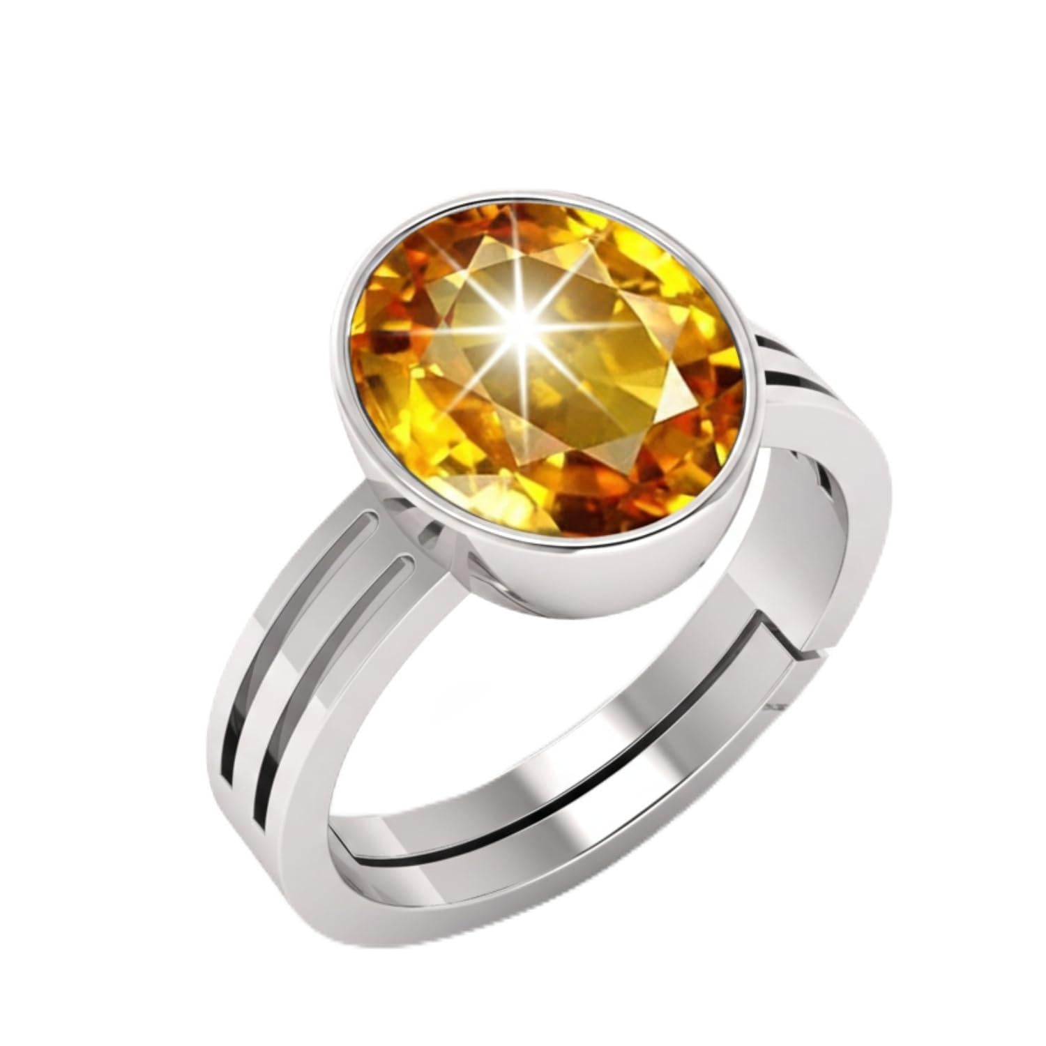 Natural Yellow Sapphire (Pukhraj) Ring | 8–10 Ratti (7–9 Carat) | Unheated Untreated Gemstone | Gold Plated Ring for Men & Women | Astrology Stone for Jupiter-image-11