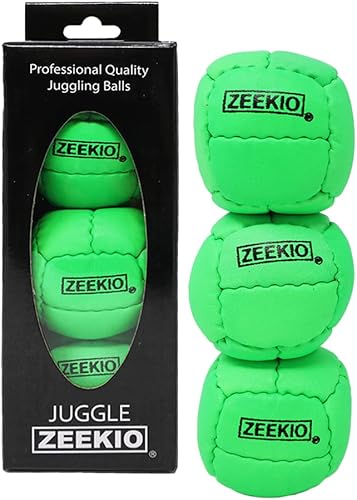 Vista 30 de Zeekio Galaxy Malabares - Pelotas de cuero genuino de 12 paneles de primera calidad, 4.59 oz, 2.638 in, paquete de 3 (rojo)