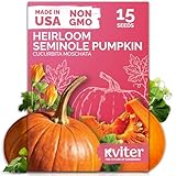 KVITER 15 Seminole Pumpkin Seeds for Planting (Cucurbita Moschata) - Heirloom Pumpkin Seeds Organic for Indoor & Outdoor Planting, Non-GMO Mini Pumpkins Vegetable Seeds for Planting