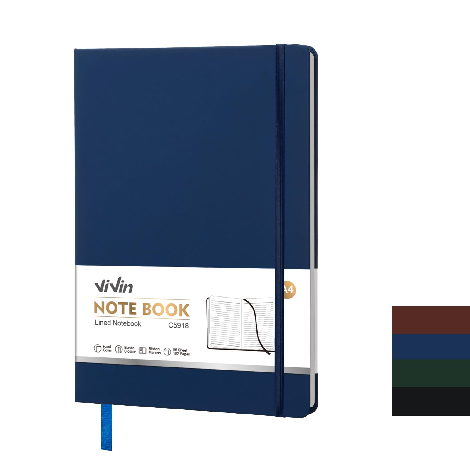 A4 Hardcover Lined Notebook,8.5x11 192 pg College Ruled Leather