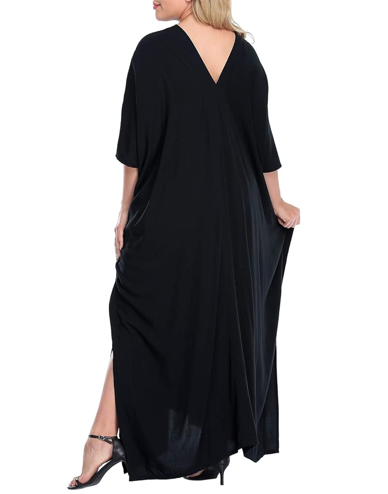 HDE Women UPF 30+ Kaftan Dress Oversize V Neck Long Plus