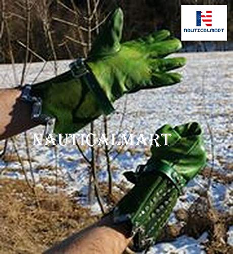 Nautical-Mart Renaissance Leather Gauntlets Reenactment Reenactors Stage Props Leather Historical Knight Accessories