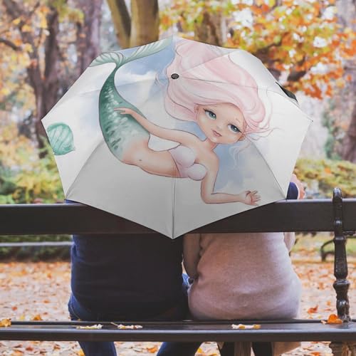 Parapluie pliant vert ethnique au design unique et ouverture rapide