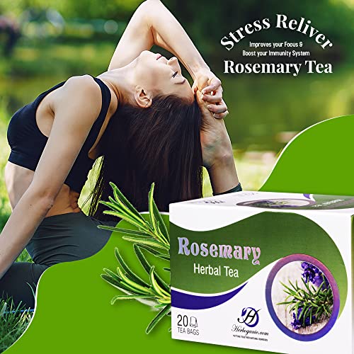 Herboganic Rosemary Herbal Tea - Digestion Support And Immune Boost | Refreshing And Delicious Blend | Natural And Organic Ingredients | 20 Tea Bags #TOP6