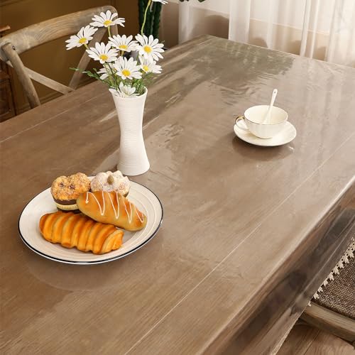 Image of Walrus Clear Vinyl Tablecloth Protector Waterproof /Oil-Proof Plastic Square Transparent Sheet Table Cover (54X120 Inch)