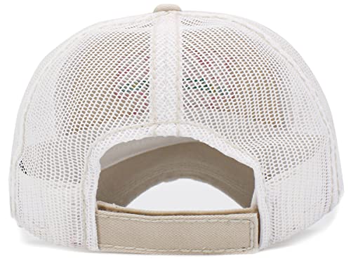 Image of Vacation Beach Camping Womens Baseball Cap Distressed Vintage Unconstructed Embroidered Patch Hat