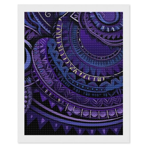 Kit diamond painting adulte motif tribal violet idée cadeau créative