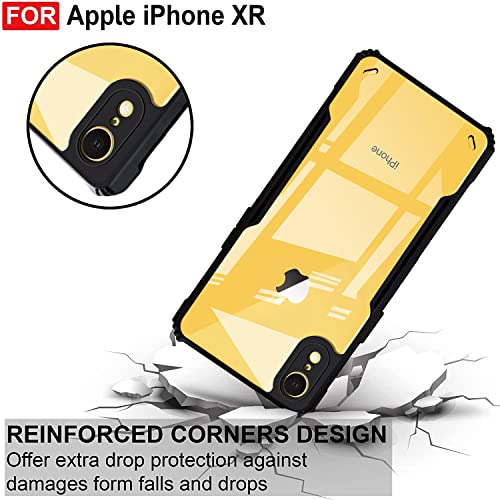 Image of Zapcase Back Case Cover for iPhone XR | Compatible for iPhone XR Back Cover | 360 Degree Hybrid Protection Back Cover | Clear Case with Camera Protection | (TPU + PC | Matte Black)