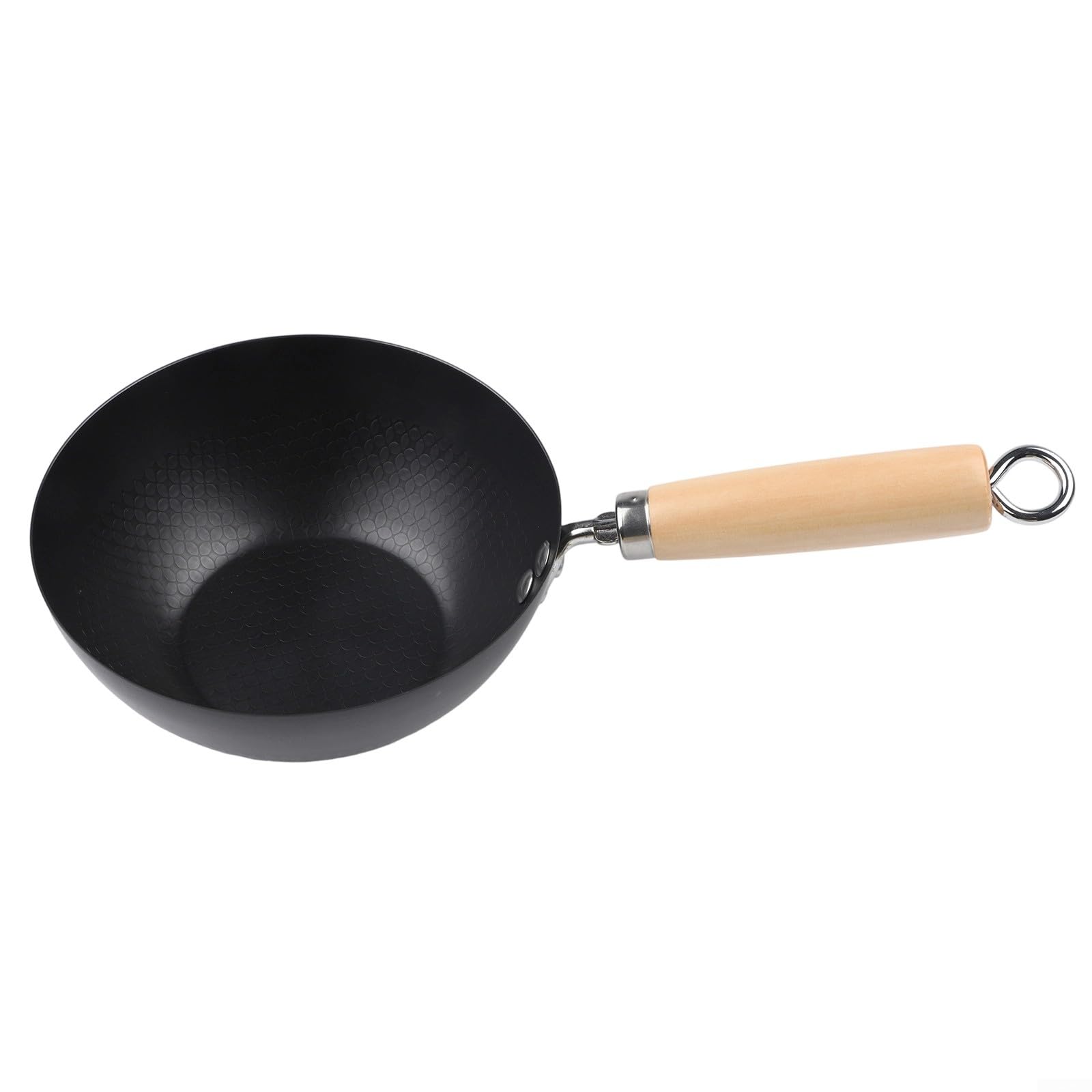 Padella in ferro, wok antiaderente con fondo piatto per fornelli a gas elettrici a induzione, 18-28 cm, pentole da cucina (20 cm)