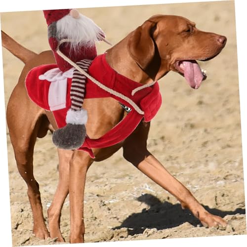 Disfraz de Gnomo de Santa para Perro Talla S Rojo miniatura 5
