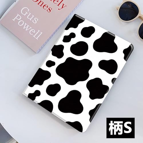 可愛い iPad 第9/ 第8/ 第7世代 10.2インチ ケース 乳牛 カバー ペンホルダー付き Apple Pencil 収納 女性 人気 アイパッド 保護ケース オリジナル 印刷 お洒落 ブック式 (柄S)