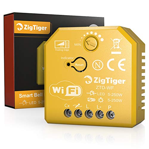 Zigtiger - Regulador de intensidad empotrable, 250 W, máx. 400 W, halógeno con regulador de fases, apto para dos tensiones, transformadores y lámparas Cover