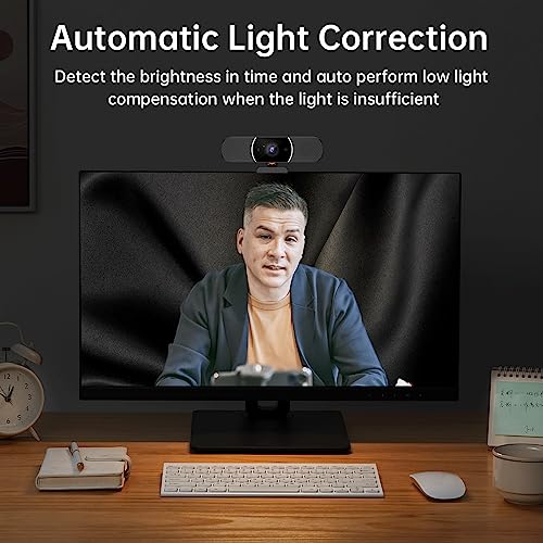 Image of 3 in 1 Webcam with Microphone and Speaker for Desktop 1080p PC Camera USB2.0 HD Video Conferencing Camera with Noise Reduction Microphone and Privacy Cover for PC Zoom Meeting Skype